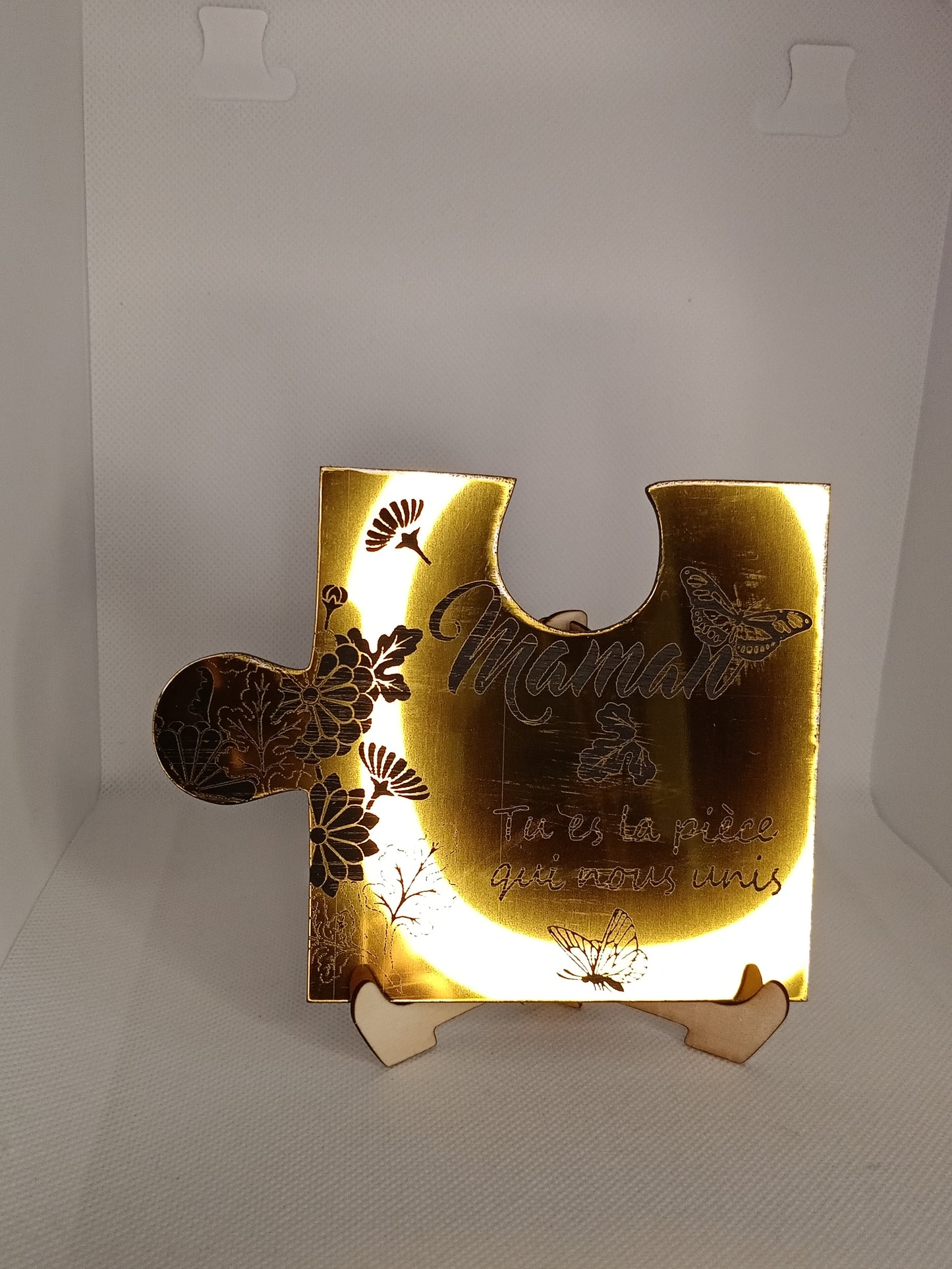 🧩 Pièce de puzzle personnalisée "Maman - Tu es la pièce qui nous unis"