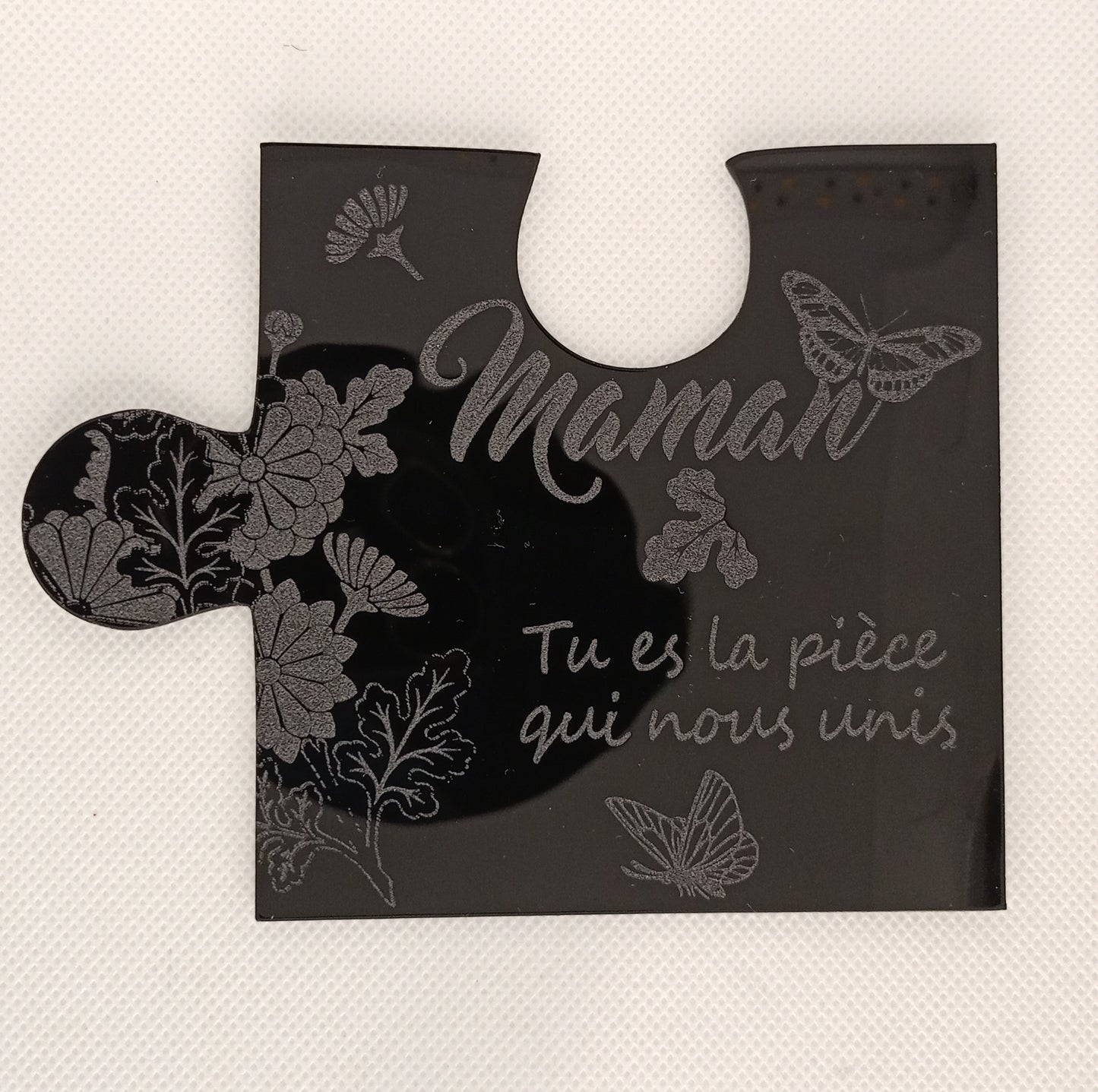 🧩 Pièce de puzzle personnalisée "Maman - Tu es la pièce qui nous unis"