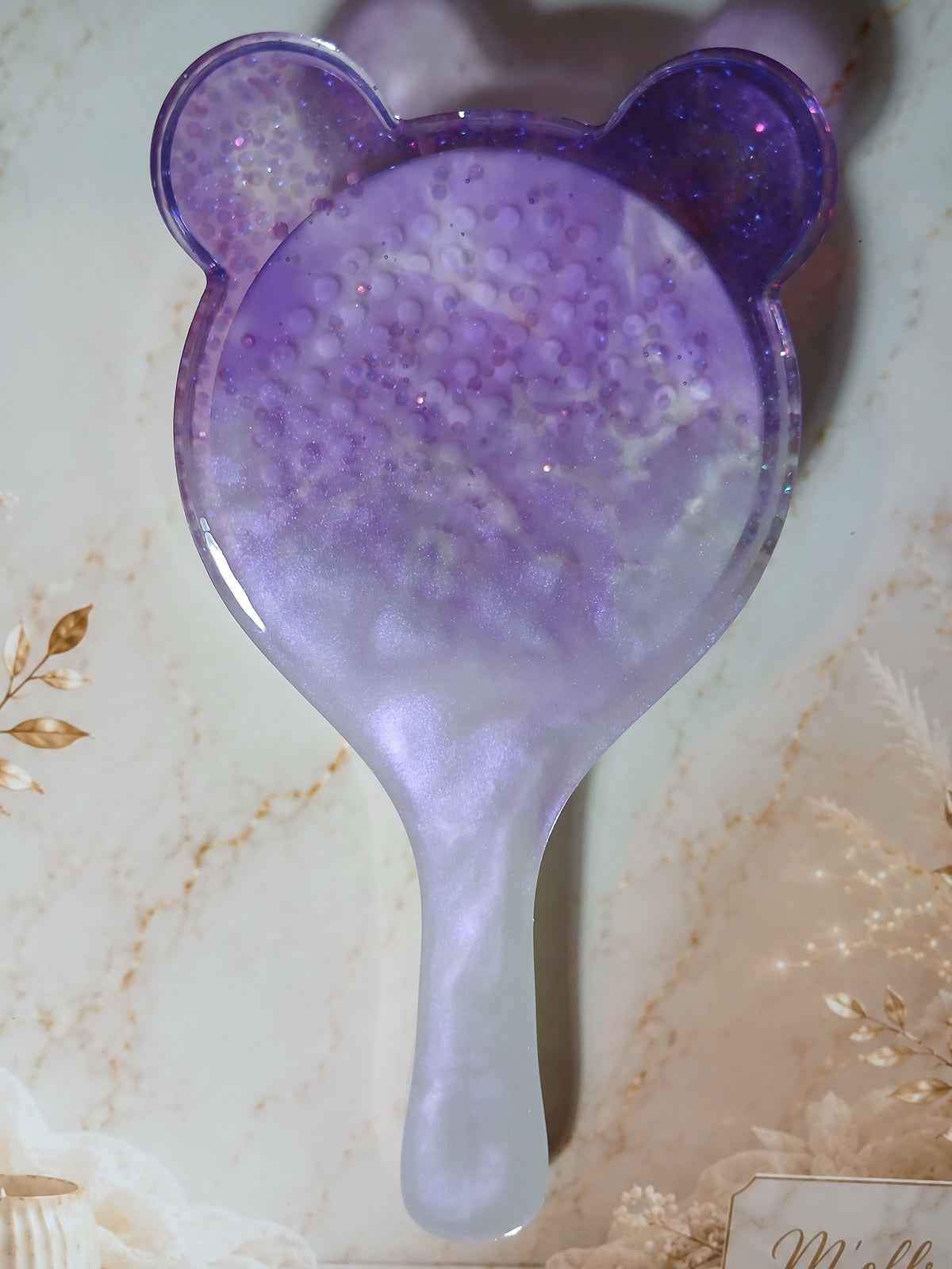 Brosse à cheveux personnalisée en résine avec prénom – Création artisanale