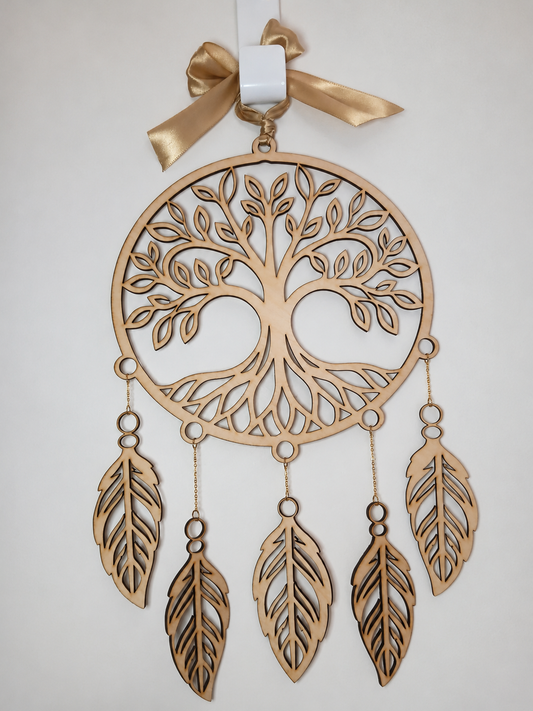 Attrape-rêves & attrape-lumière en bois – Décoration murale irisée artisanale