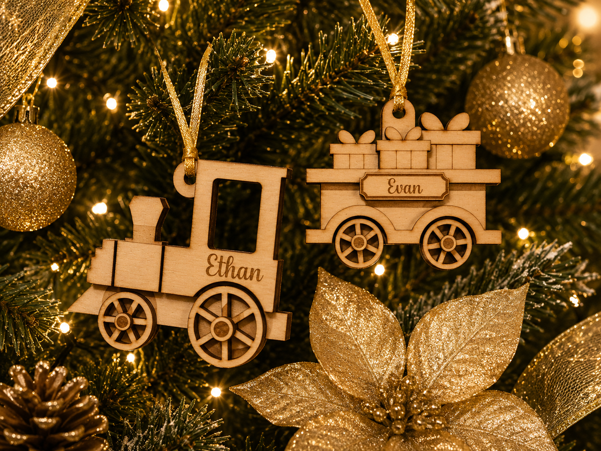 Ornement de Noël personnalisé en bois – Décoration de sapin sur mesure