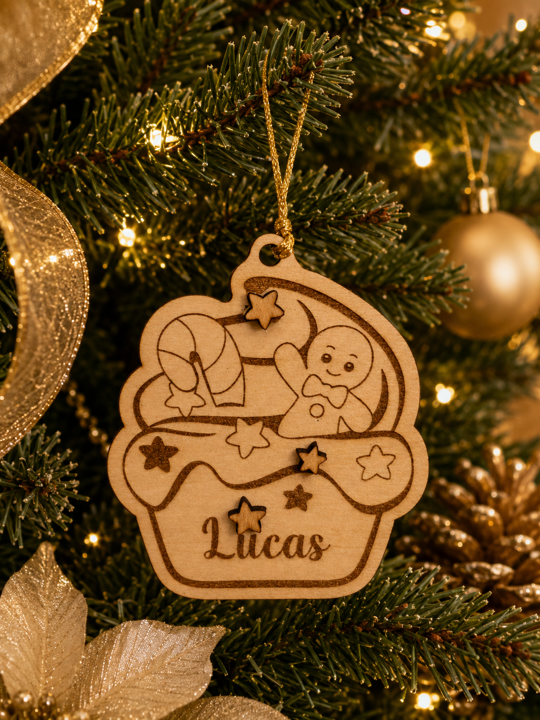 Ornement de Noël personnalisé en bois – Décoration de sapin sur mesure