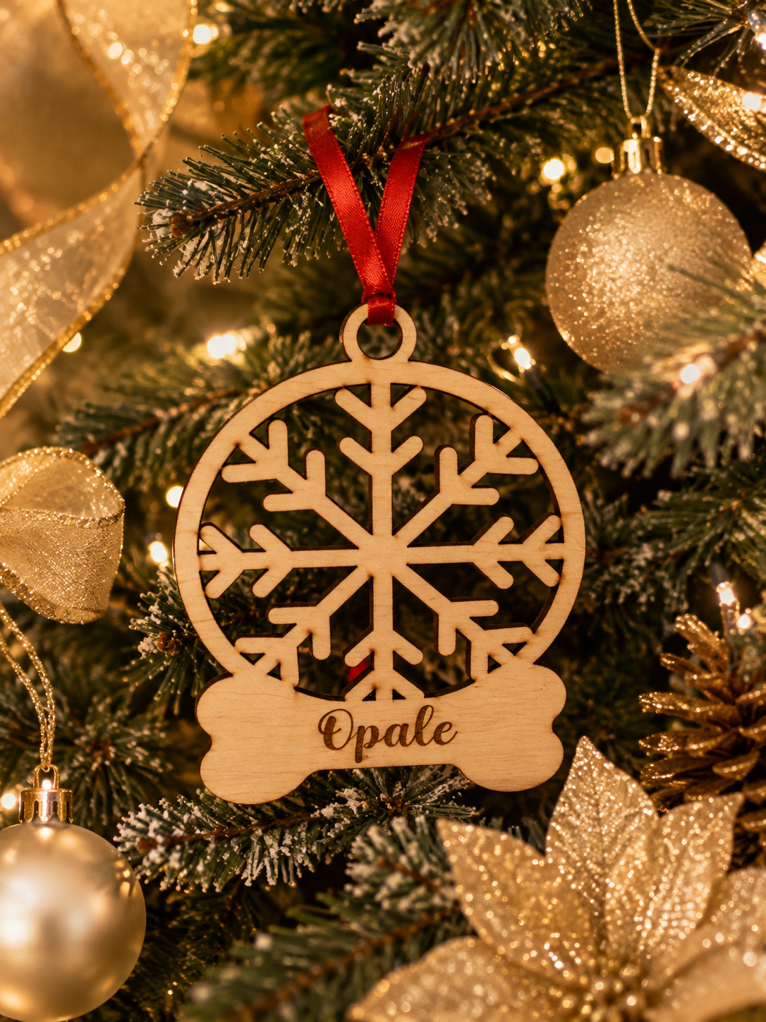 Ornement de Noël personnalisé en bois – Décoration de sapin sur mesure
