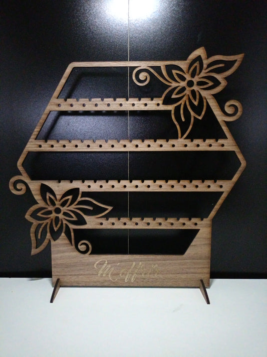 Présentoir à bijoux en bois – Design floral élégant