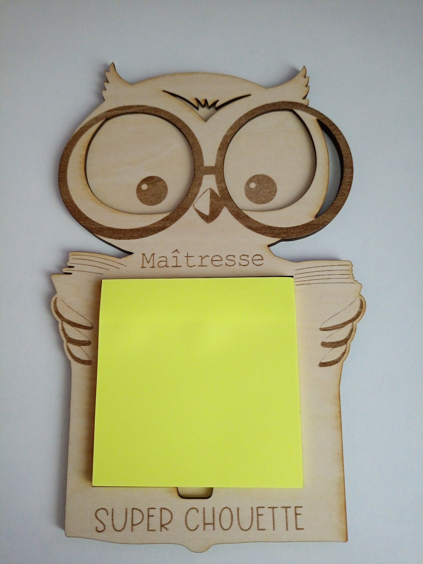 Bloc-notes personnalisé "Maîtresse Super Chouette" – Cadeau fin d’année scolaire