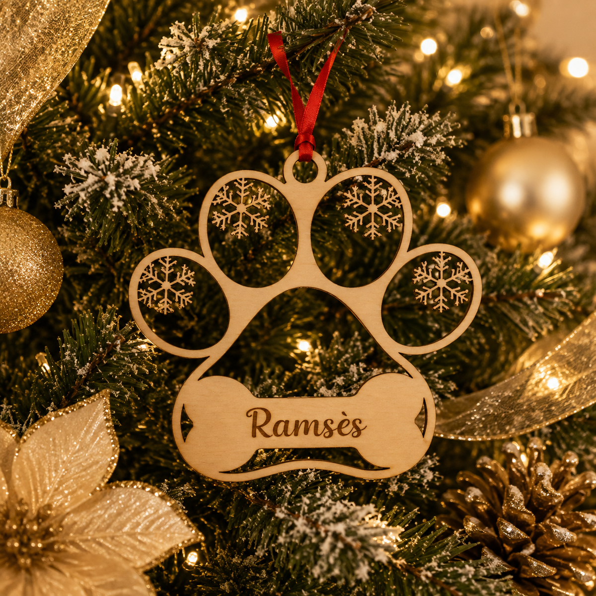 Ornement de Noël personnalisé en bois – Décoration de sapin sur mesure