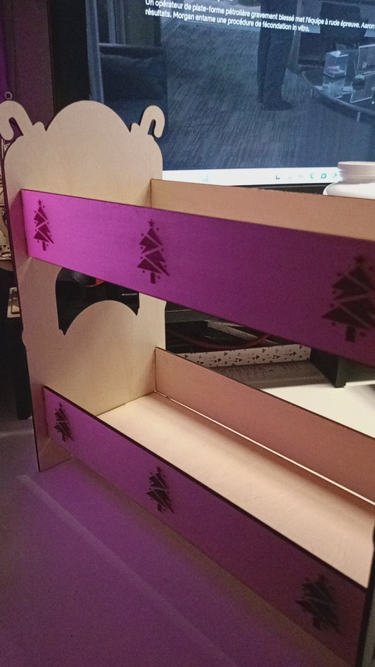 Lit en bois pour lutin de Noël – Accessoire magique pour le lutin farceur 🎄