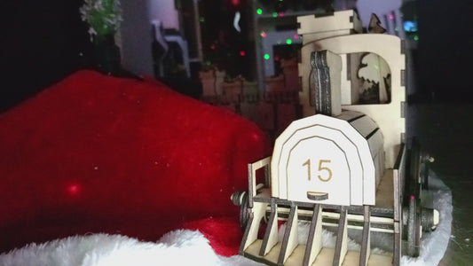 Train de l’Avent en bois – Calendrier de Noël artisanal décoratif et réutilisable 🎄